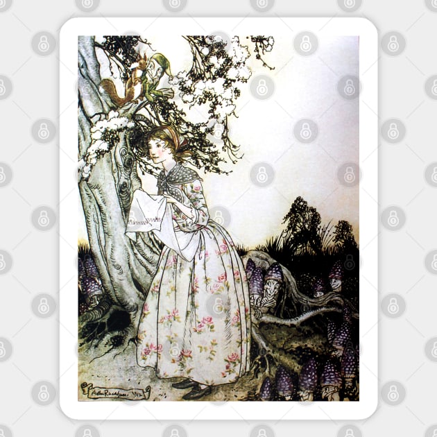 The Fair Maid - Mother Goose - Arthur Rackham Sticker by forgottenbeauty